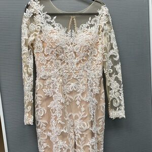 Bridal jumpsuit with removable skirt